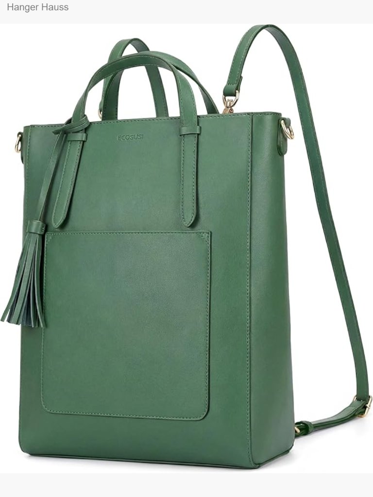 Convertible Tote Backpack Vegan Leather Laptop Bag